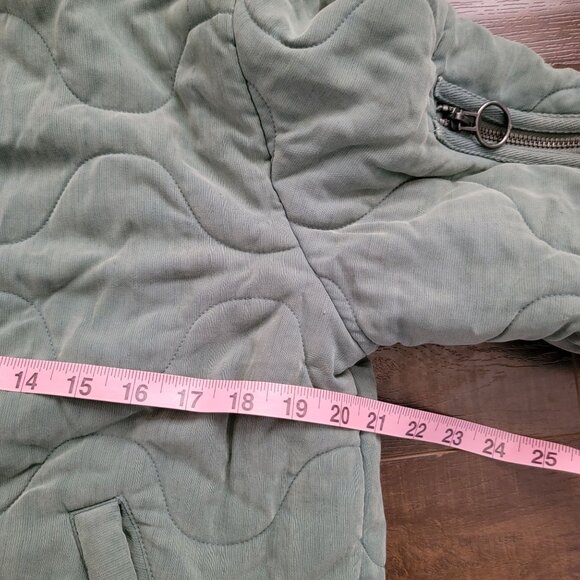 Free People Aura Liner Jacket Women M Boho Indie Grunge Green Hipster Y2K Bomber - Picture 6 of 8